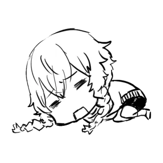 😣 anime, chibi, character, manga, sleepy, cartoon telegram sticker