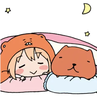 😴 Anime, Dessin animé, Sommeil, Mignon, Dormir, Kawaii, Coucher whatsapp sticker