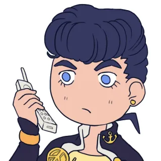 😐 Josuke Higashikata JoJo's Bizarre Adventure Josuke Higashikata, JoJo's Bizarre Adventure, Anime, Manga, Dibujo animado telegram sticker