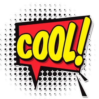 😉 COOL! cool, autocollant, pop art, bulle de dialogue telegram sticker