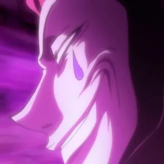 😏 Hisoka Hunter x Hunter Anime, Hisoka, Hunter x Hunter, Złoczyńca, Groźba, Fioletowa aura telegram sticker