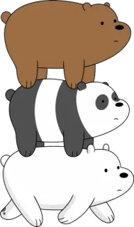 😶 We Bare Bears bears, cartoon, animals, stack telegram sticker