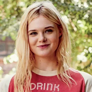 ☺️ DRINK Getränk, Frau, Porträt, blonde Haare, Elle Fanning whatsapp sticker