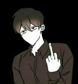 📖 dedo corazón, gesto ofensivo, dibujos animados, anime, peineta whatsapp sticker