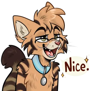 😏 Nice gato, fofo, legal, animal, adesivo, felino, desenho animado telegram sticker