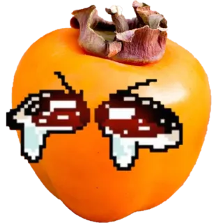 😭 caqui, fruta, fofo, kawaii, olhos, chorando telegram sticker