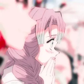 💗 Mitsuri Kanroji Demon Slayer Anime, Demon Slayer, Mitsuri Kanroji, Pilar Cinta, Lucu, Malu, Kawaii telegram sticker