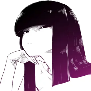 😕 Garota anime, Mangá, Desenho animado, Ilustração, Mulher, Emo telegram sticker