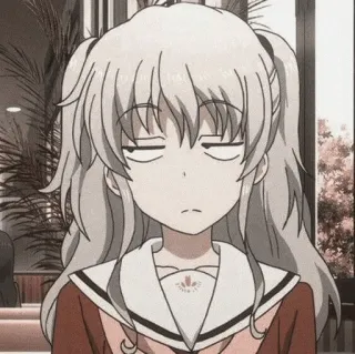 ➖ anime, girl, expression, annoyed, bored telegram sticker