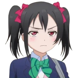 😒 Yazawa Nico Love Live! anime, girl, school uniform, Yazawa Nico, Love Live! telegram sticker