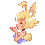 😘 Hase, Mädchen, Tier, Kuss, Cartoon telegram sticker