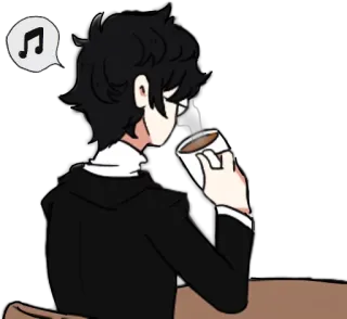 ☕️ café, persona, bebiendo, dibujos animados, relajante, bebida telegram sticker