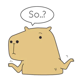 🤷‍♂️ So..? Capivara, Animal, Fofo, Pergunta, Meme, Roedor telegram sticker