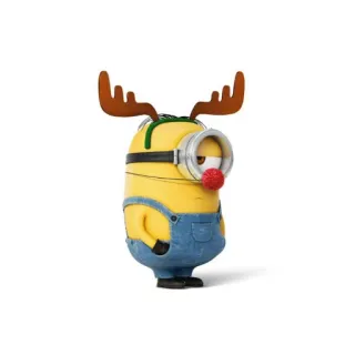 🎭 Minion Minion, Noël, Renne, Fête, Dessin animé, mignon telegram sticker