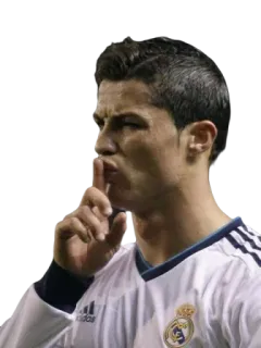🤫 Cristiano Ronaldo fútbol, jugador, futbolista, shhh, silencio whatsapp sticker