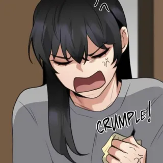 🐾 CRUMPLE! bravo, chateado, frustrado, anime, mangá, amassar telegram sticker