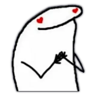 😍 sticker, love, heart, white, cartoon, florkofcows telegram sticker