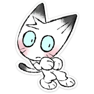 🐱 Katze, niedlich, Aufkleber, Cartoon, weiß, Tier, kawaii whatsapp sticker