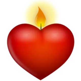 ❤ coração, chama, amor, vela telegram sticker