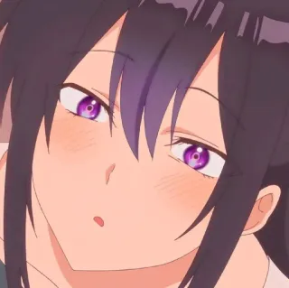 😳 anime, girl, purple hair, cute, face telegram sticker