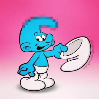 😁 Smurf Cartoon, Blau, Schlumpf, Weiß whatsapp sticker