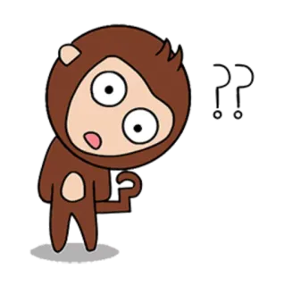 🤔 aap, vraag, cartoon, dier, verward, schattig, sticker telegram sticker