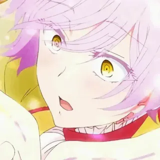 🍧 Anime, Roze haar, Gele ogen, Cartoon, Schattig, Manga telegram sticker