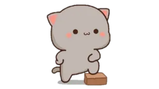 🍩 Katze, niedlich, kawaii, Pfirsich, Mochi telegram sticker