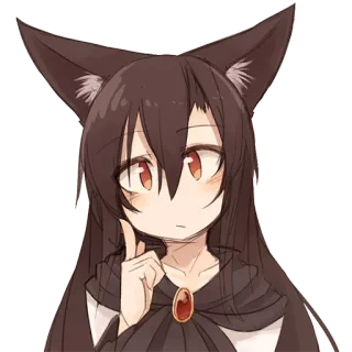 🤔 애니메이션, 귀여운, 고양이 소녀, 네코, 귀, 만화 telegram sticker