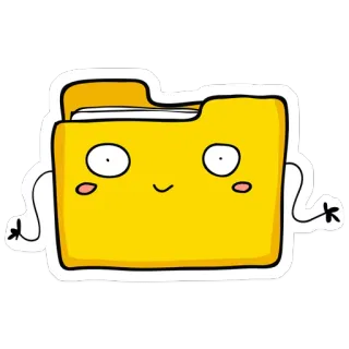 🤗 folder, cartoon, office, organization, cute, file, document, kawaii telegram sticker