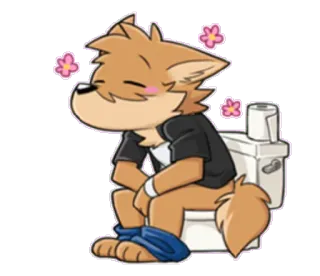 💩 Kartun, Anjing, Toilet, Kelelahan, Sakit whatsapp sticker