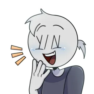 😂 Y/N персонаж, смех, краснеет telegram sticker