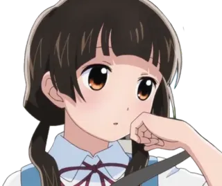 🐻 anime, girl, cute, cartoon, pensive telegram sticker