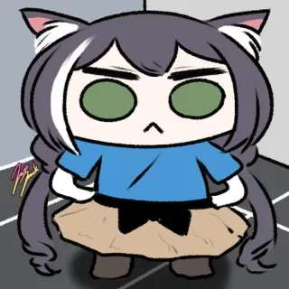 👗 Девушка-кошка, Аниме, Стикер, Манга, Каваий, Мультфильм whatsapp sticker