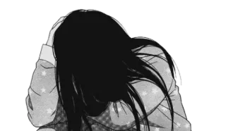 😞 tristeza, depresión, chica anime, emocional, manga, angustia telegram sticker