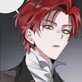 🌑 anime, manga, character, red hair, art, illustration telegram sticker
