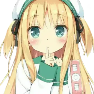 🤫 Anime, Mädchen, Süß, Pssst, Finger, Ruhe, Cartoon telegram sticker