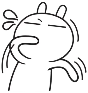 😱 conejo, conejito, dibujo animado, sudor, exasperado, frustrado telegram sticker