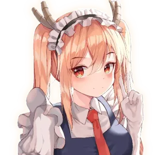💞 Tohru Miss Kobayashi's Dragon Maid Anime, Drache, Maid, Tohru, Süß, Kawaii telegram sticker