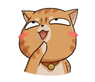 😀 Katze, Sticker, süß, Tier, Cartoon, lustig, orange Katze, Erröten telegram sticker