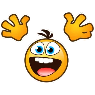 👐 emoji, smiley, cartoon, happy, funny, face telegram sticker