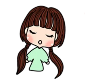😌 desenho animado, menina, sonolenta, fofa, anime telegram sticker