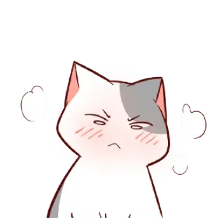 😳 cat, angry, middle finger, offensive, animal, cute, cartoon telegram sticker