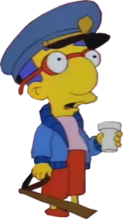 👮 Milhouse Van Houten The Simpsons Milhouse, Simpsons, cartoon, glasses, awkward, tv show telegram sticker