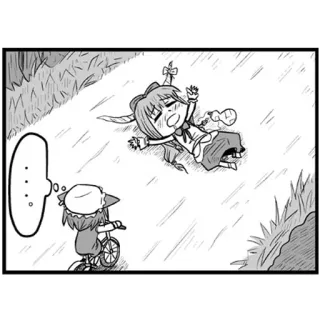 🛴 ... anime, manga, comic, bicycle, fall, rain, touhou project telegram sticker