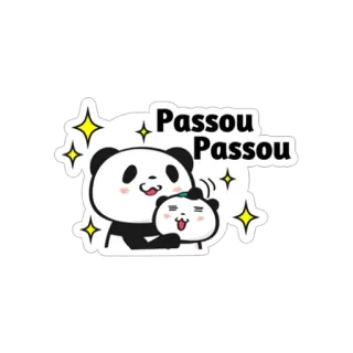😌 Passou Passou パンダ, 可愛い, 動物, 漫画, カワイイ, キラキラ, 楽しい telegram sticker