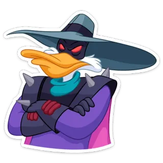 😈 Darkwing Duck cartoon, duck, Darkwing Duck, character, animation, superhero telegram sticker