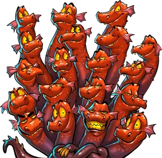 🐲 히드라, 신화 속 생물, 다두, 괴물, 용 telegram sticker