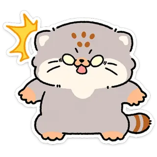 😼 Pallas's cat pallas cat, manul, cute, cartoon, animal, surprised, shocked, sticker telegram sticker