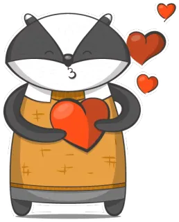 😘 tasso, amore, cuore, animale, carino, cartone animato whatsapp sticker